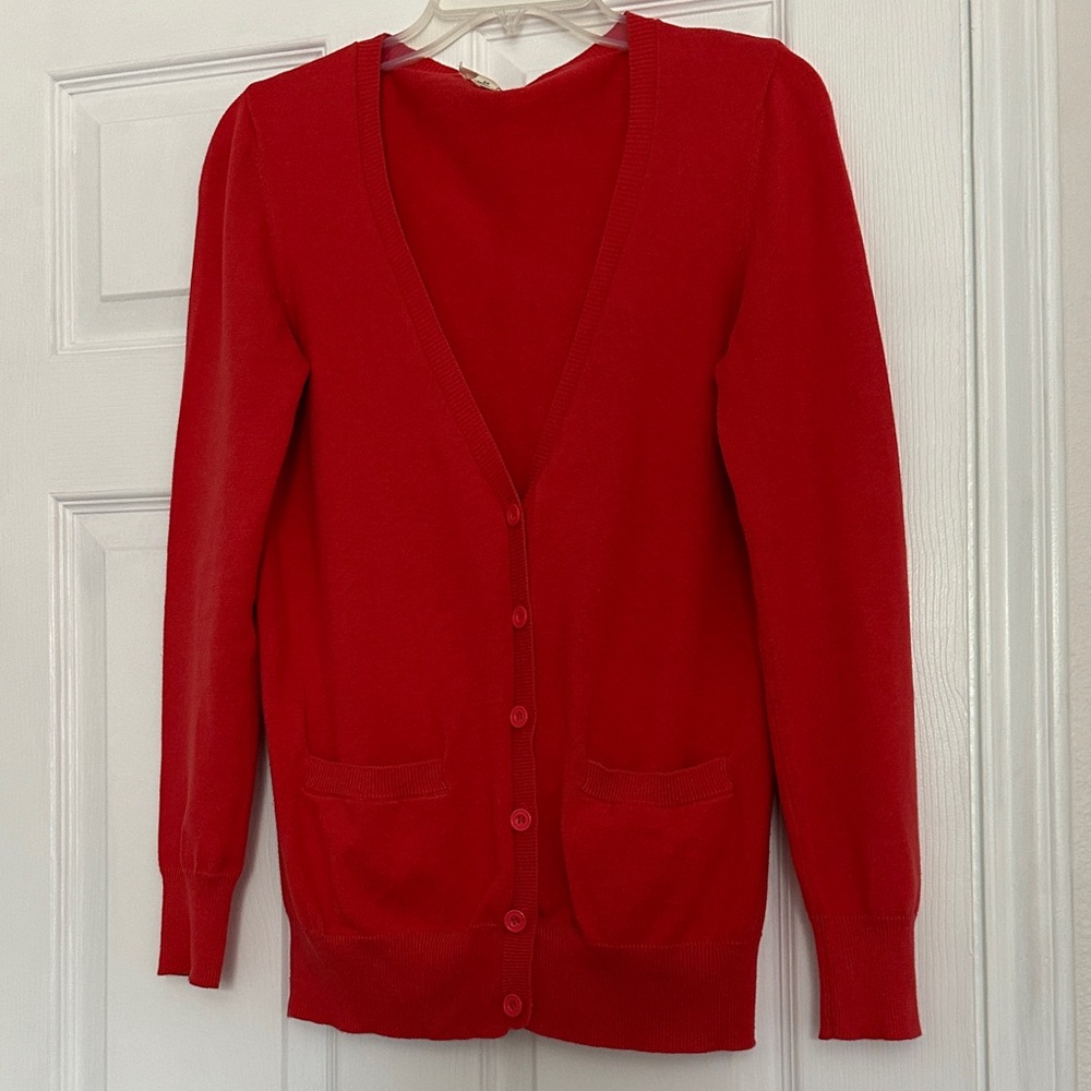 Red Women's Cardigan Sweater